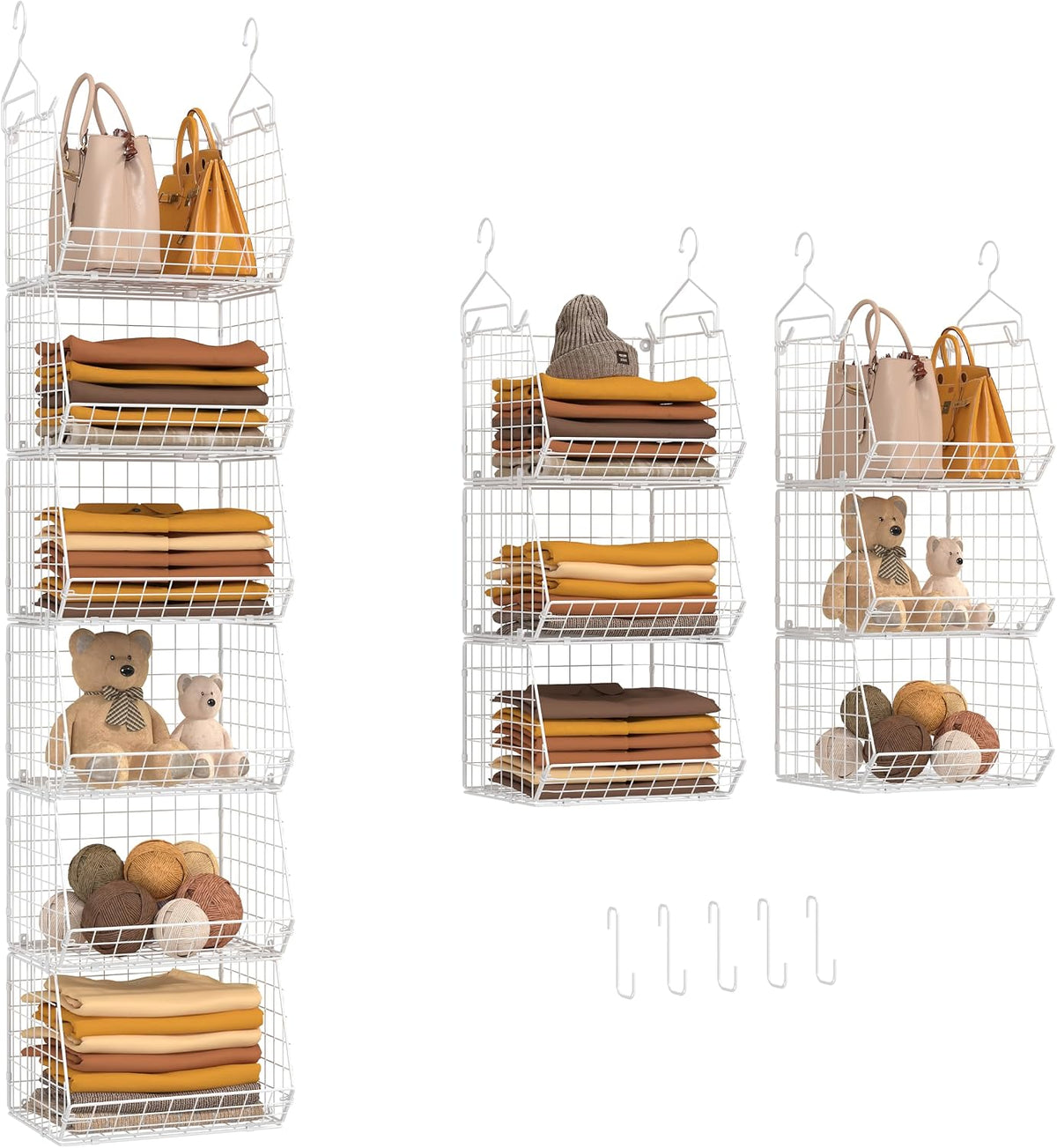 x-cosrack 6 tier closet hanging organizer, clothes hanging, main product view