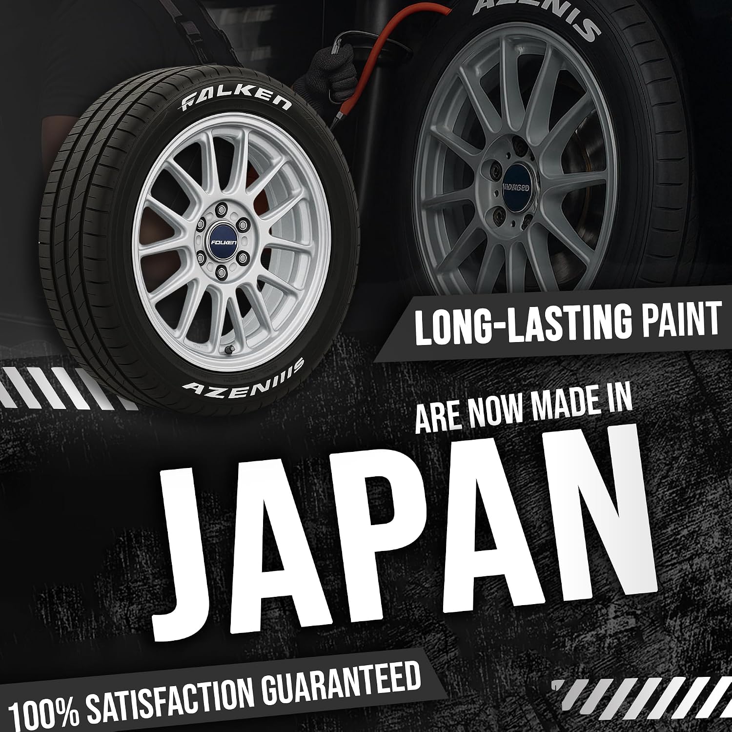 White Tire Paint Pen - Waterproof Permanent Paint pens for Car Wheels Lettering | Car Wash Safe and Durable | Made in Japan (Pack of 1)