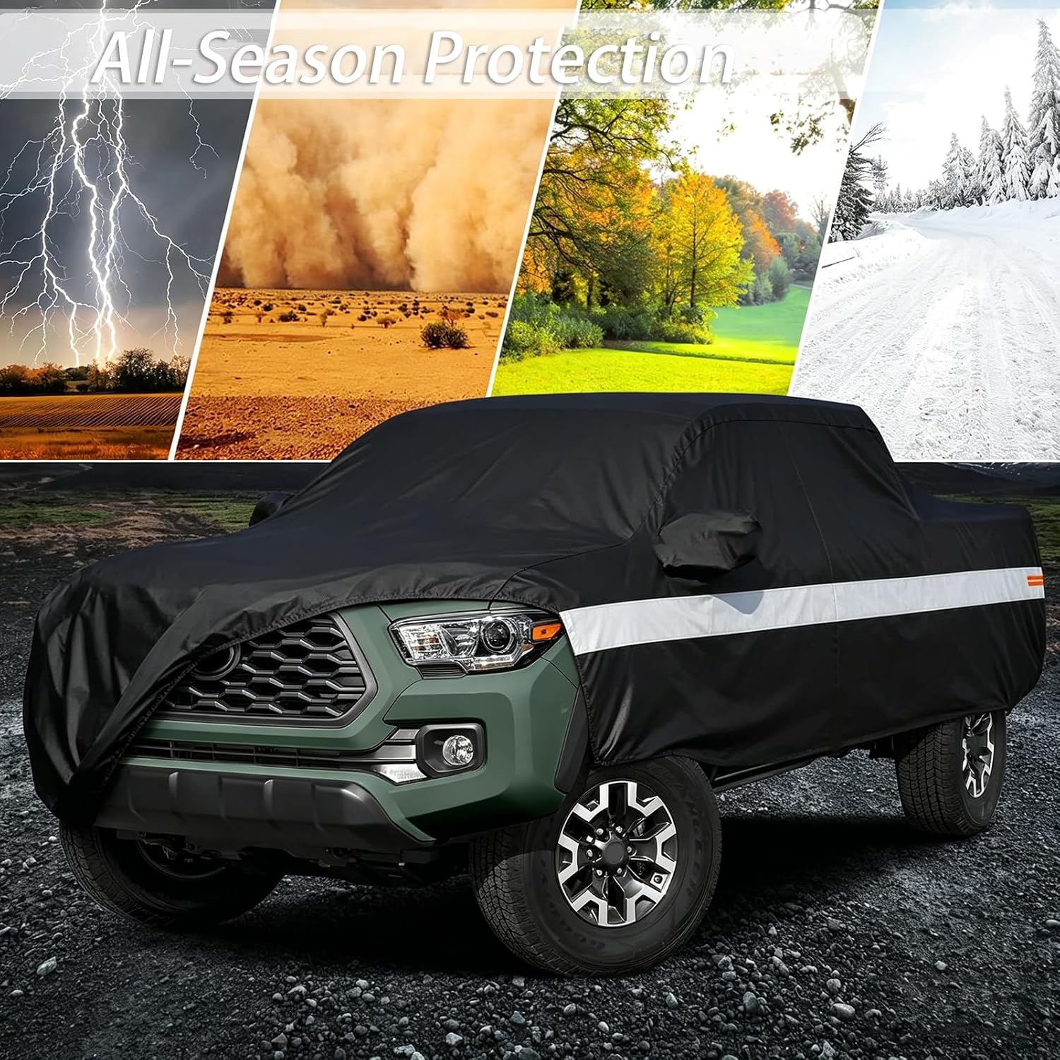 Pickup Truck Cover for Dodge Power Wagon, Water-Resistant Truck Covers, Full Outdoor Pickup Covers, Rain Snow Protection Heavy Duty Pickup Truck Covers
