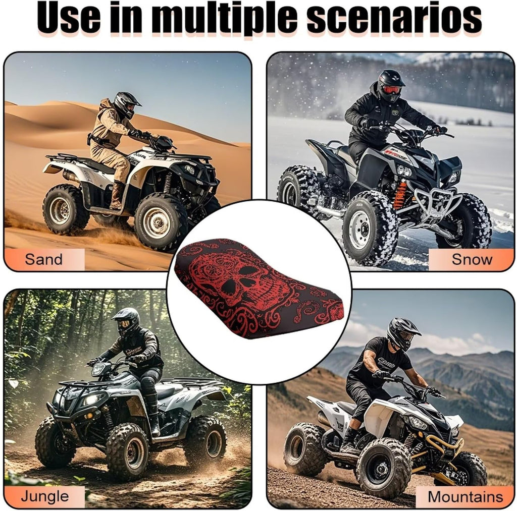 Skull Universal ATV Seat Cover Horror Halloween Bloody Skull Comfortable Breathable Soft Non Slip Seat Cover Protector Mexican Day of The Dead Compatible with Most Models