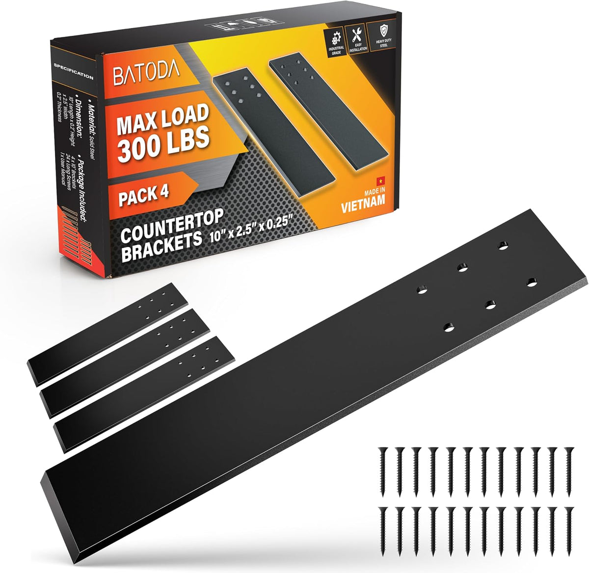 batoda 10" countertop support brackets (4pcs), steel knee, main product view
