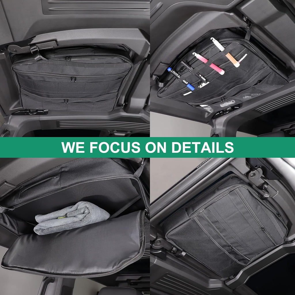 Car Sunroof Organizer Bag Compatible with 2024 2025 2026 Hummer EV Hardtop Roof Panel Storage Bag Waterproof Foldable Multi-Function Car Rooftop Carrier Storage Bags (Rear Top Roof Glass-Left)