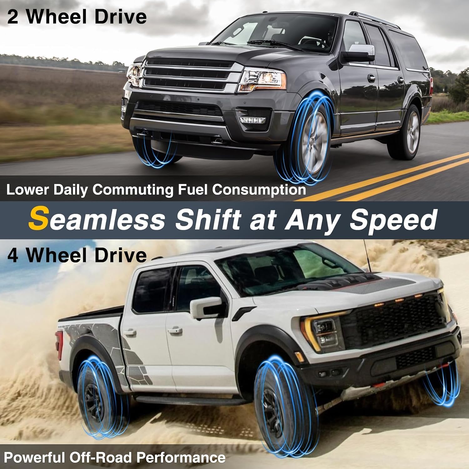 4WD Auto Locking Hub Axle Actuator 4 Wheel Drive Compatible with Ford F-150 Ford Expedition Lincoln Mark LT Lincoln Navigator Replace # 7L1Z-3C247-A (Front Left or Right)