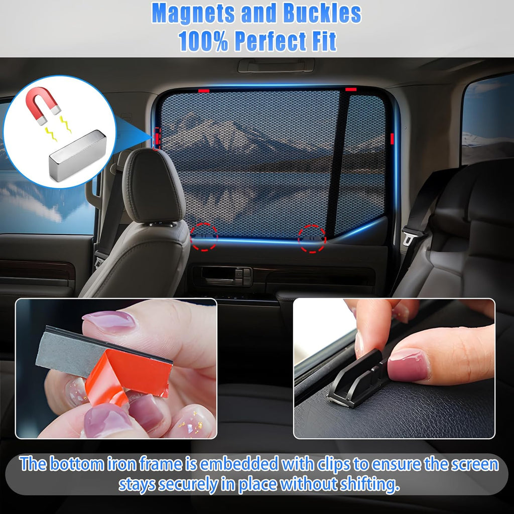 ZATOOTO Car Window Shades Crosstrek 2024-2026 for Rear Window 2Pack car Shades for Back Windows Baby & Pet | Blocks 99% UV Rays & Heat | Breathable Mesh for Privacy & Bug Protection | Camping & Trave