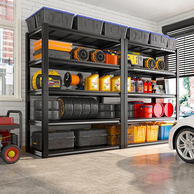 REIBII 2500LBS Garage Shelving 72" H Storage Shelves 39.8" W Metal Shelving - Image 2