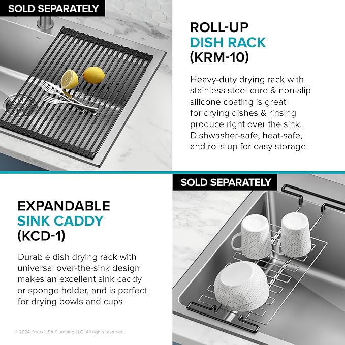 KRAUS Fairlane 25-inch Drop In/Top Mount Single Bowl 18-Gauge Stainless Steel - Image 2