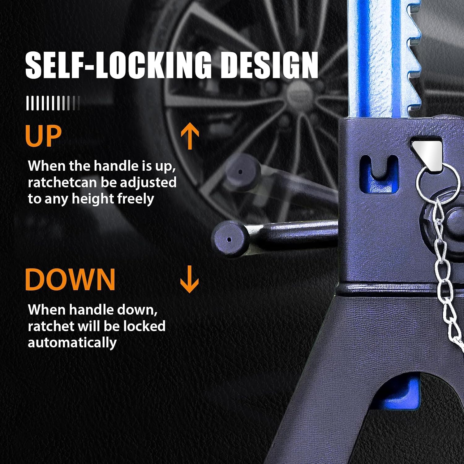 ANTPOWER Car Jack Stands 3 Ton (6,600 lbs) with Double Locking Heavy Duty 11.2"-16.8" Adjustable for Lifting SUV, Pickup Truck Garage 6000 lbs Capacity 1 Pair