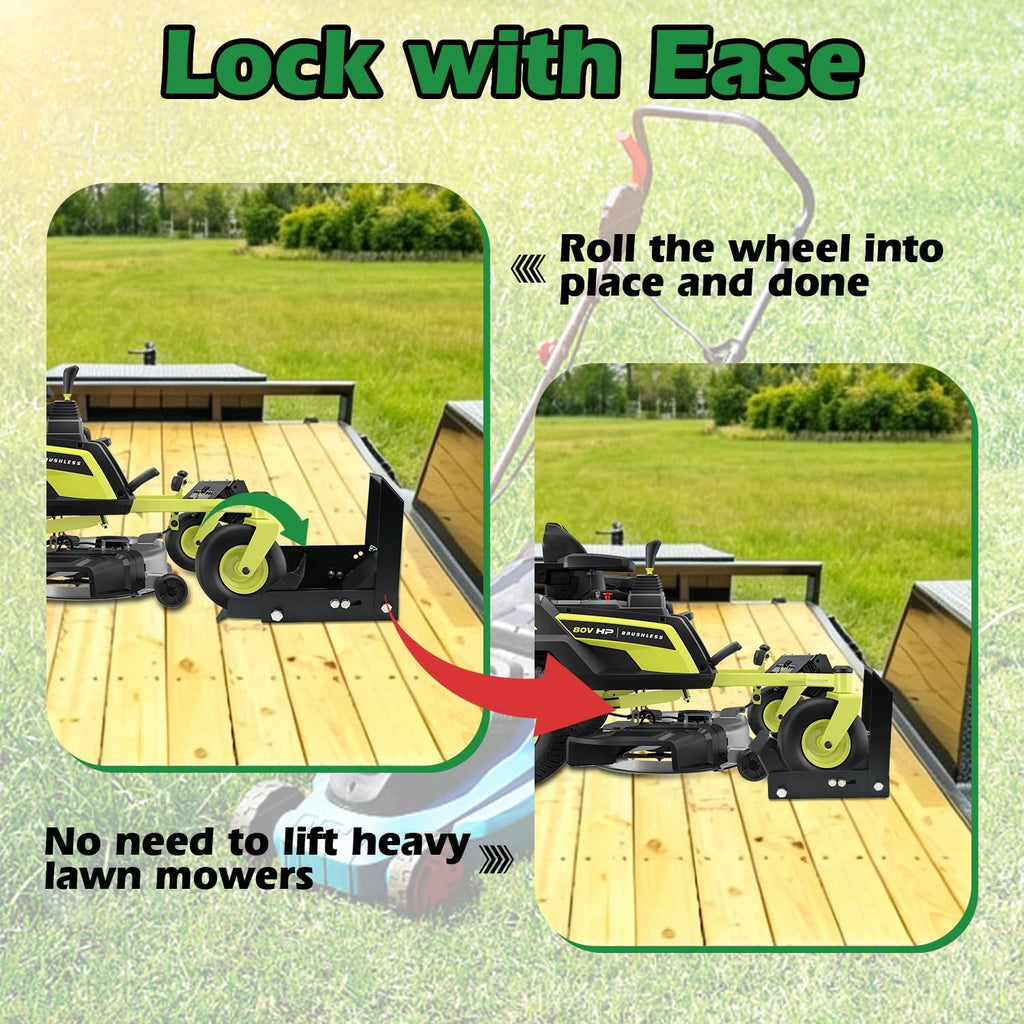 Lawn Mower Wheel Lock, Fits 7" Wide & 6"-10" Diameter Wheel | Lawn Mower Anti-Theft Device|Quickly Locks in Place|Adjustable to Fit Multiple Sizes of Lawn Mower Wheels