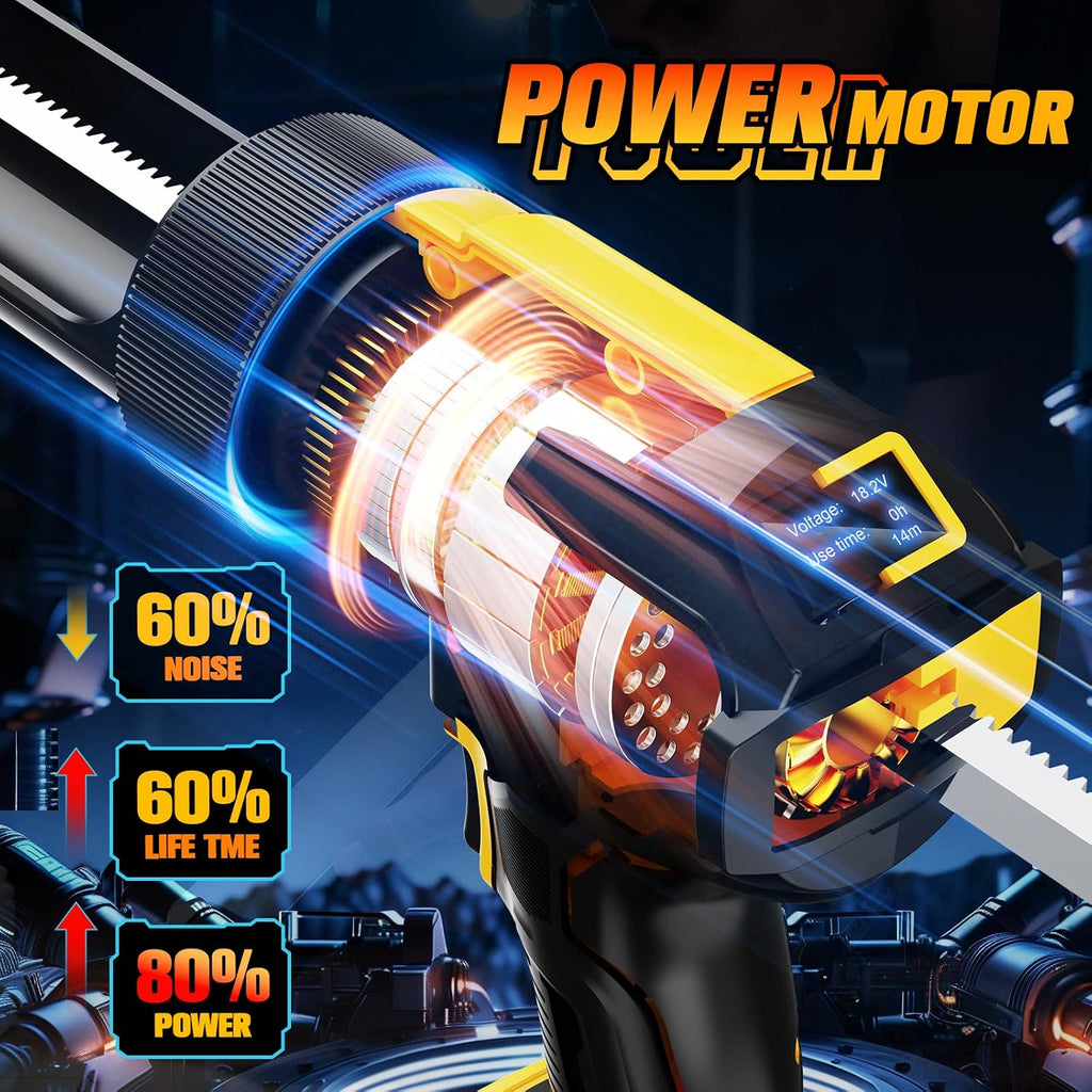 electric caulking gun, cordless caulking gun with 2x shown in use