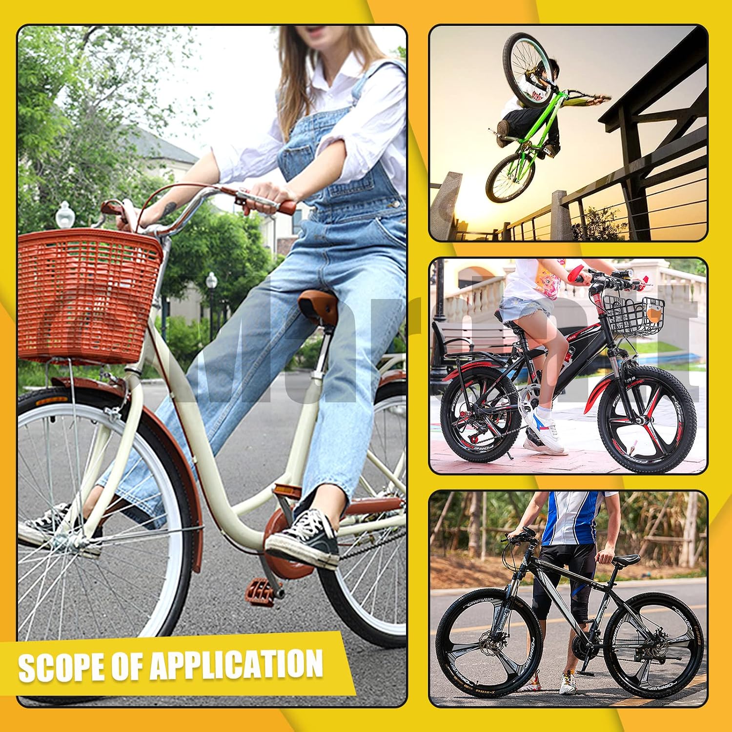 60Pcs M8 M9.5 M10 Bicycle Wheel Axle Nuts and Washer Assortment Kit Including Bike Hub Hex Flange Nuts, Front and Rear Wheel Hub Safety Washers Retaining Clips for Road Mountain Bike