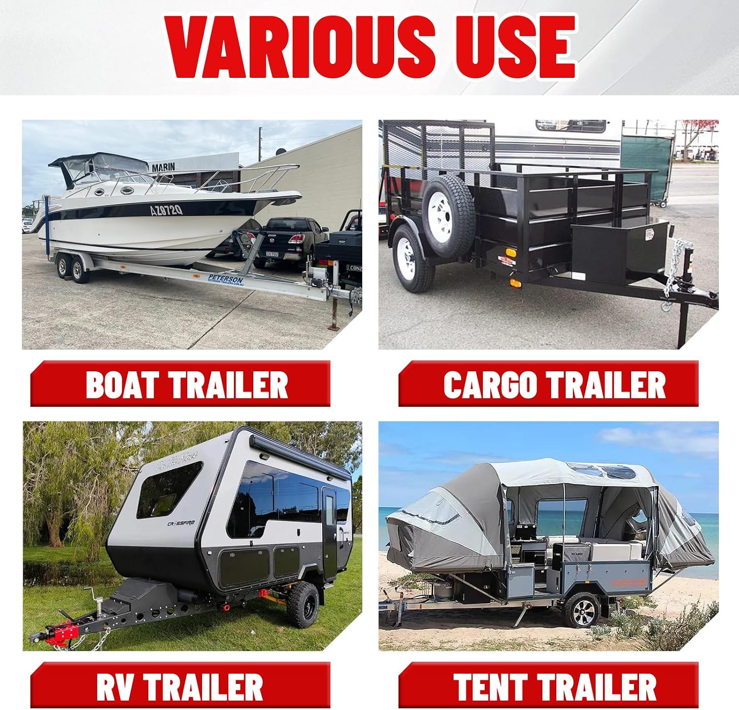 600 LB Load Capacity Trailer Dolly, Heavy Duty 2-Wheel Hand Trailer Mover with 2” Hitch Ball, Dual 13” Pneumatic Tires for RV, Boat & Utility Trailers