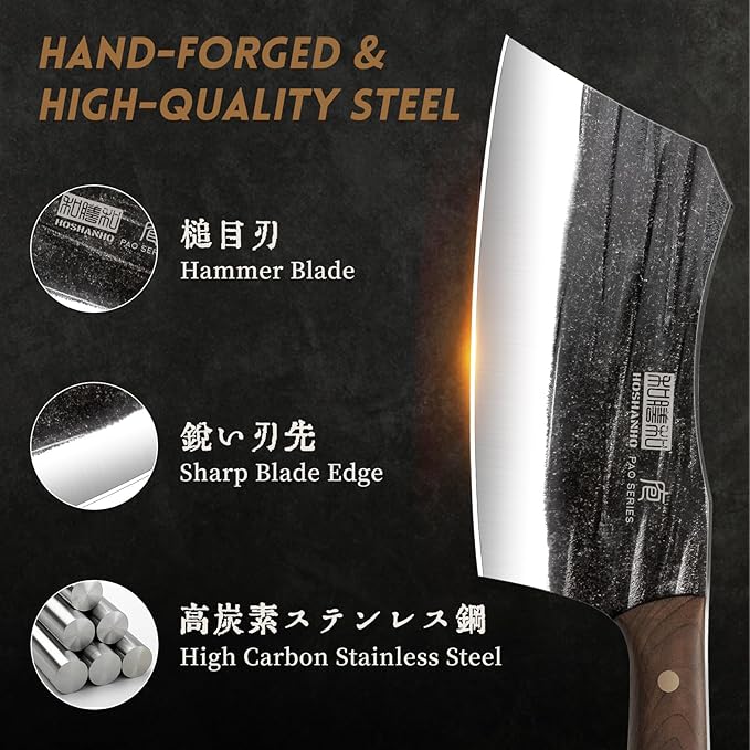 Butcher Knife Set, 3-Piece High Carbon Steel Serbian Chef Knife Set of Heavy - Image 3