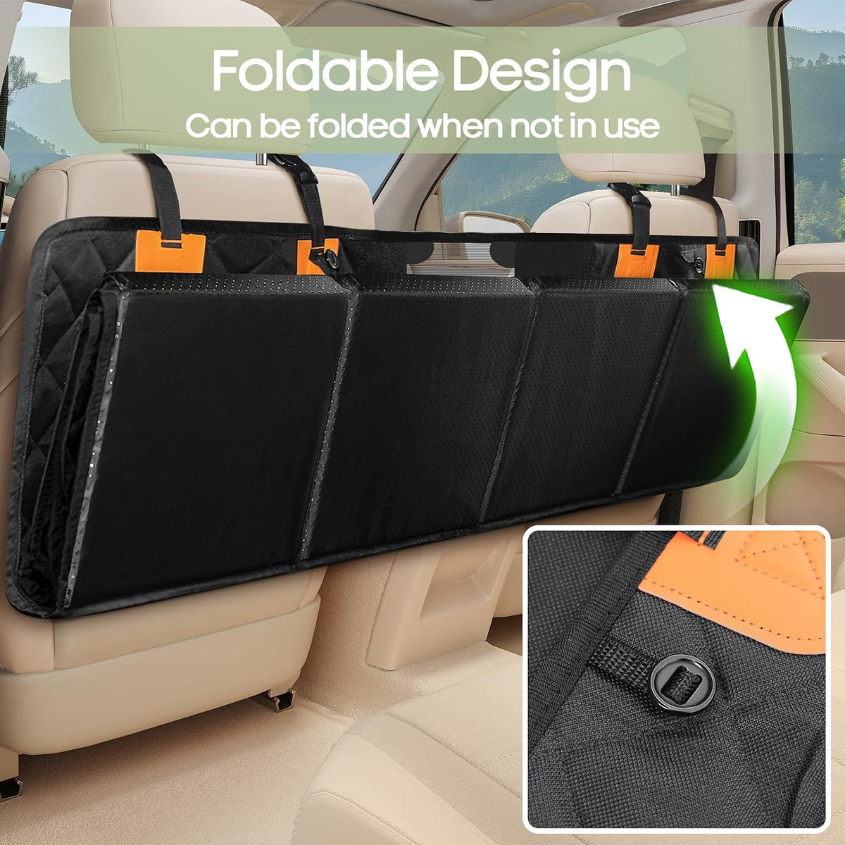 dog car seat cover for back seat, hard showing dimensions