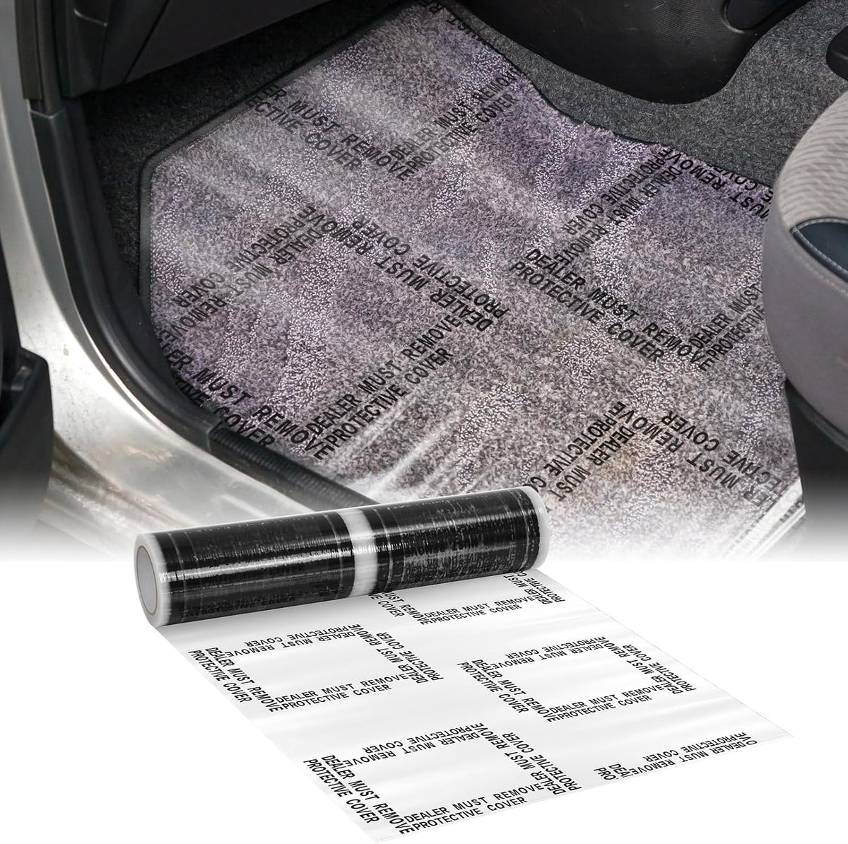 nuanchu 4 mil auto adhesive plastic floor mat, main product view