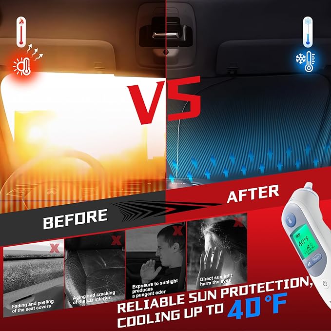 Windshield Sun Shade for 2018-2022 Kia Sportage Foldable Sun Sunshade for Car - Image 4