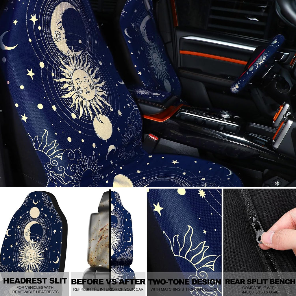 estune 19 pcs car seat covers, full set, side view