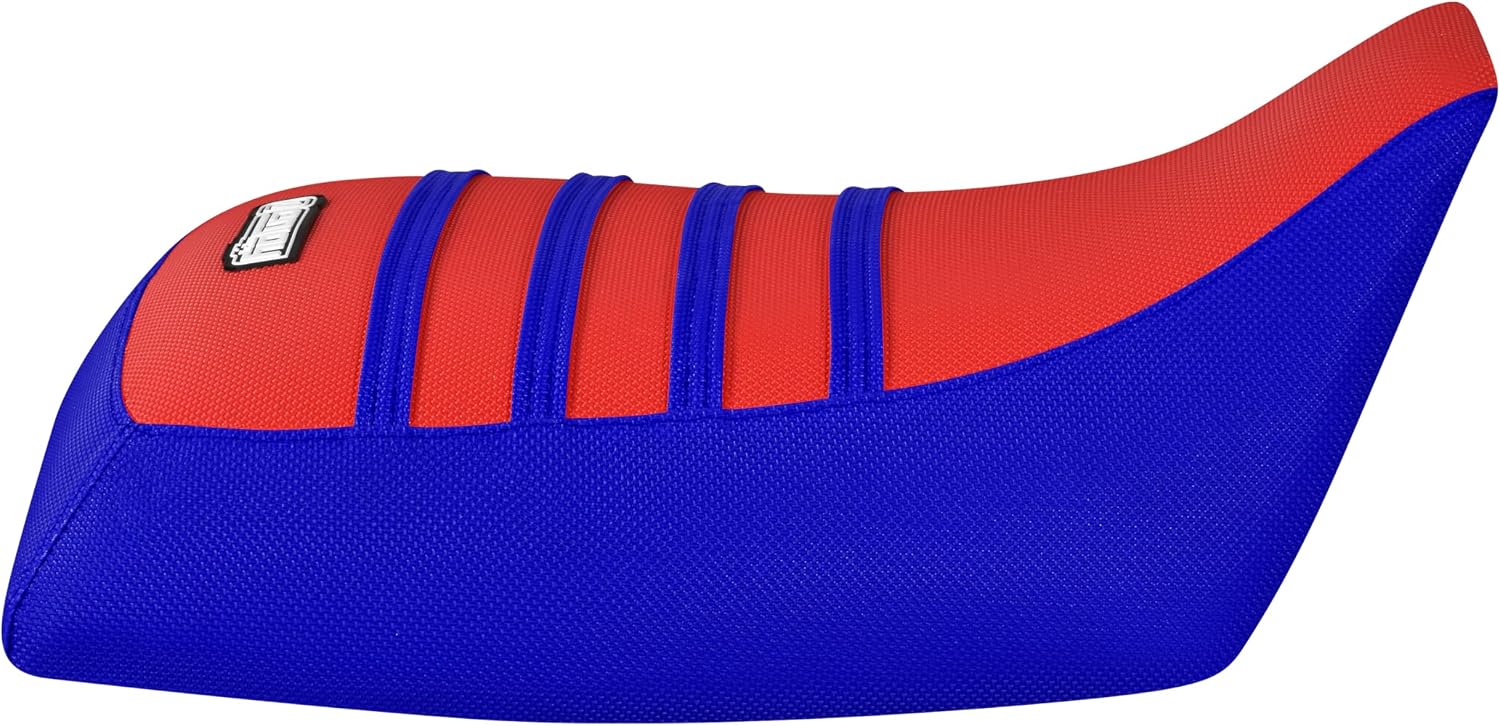 Enjoy Mfg Seat Cover - Compatible with Honda 1985-1987 ATC 250ES #527 (Blue Sides/Red top/Blue Ribs)