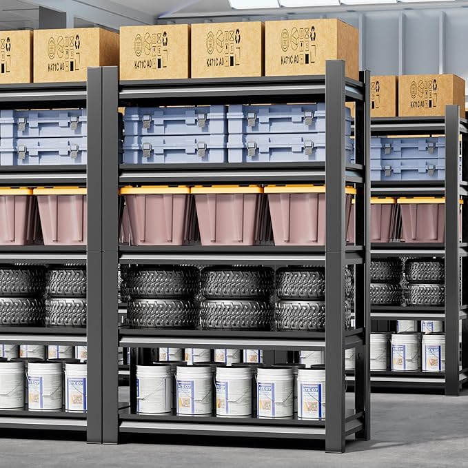 2 Sets Garage Shelving Unit 24"D x 48"W x 87"H Heavy Duty Storage Shelves Easy - Image 8