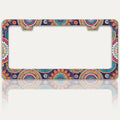 Mandala Flowers License Plate Frame Floral Print License Plate Holders Funny by RTINRAN