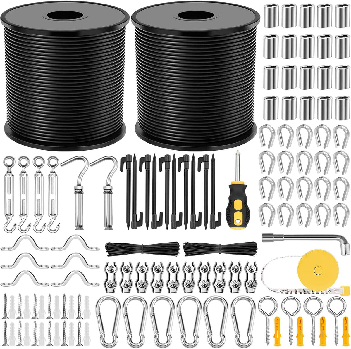 flasoo 215pcs string light hanging kit, outdoor light, main product view