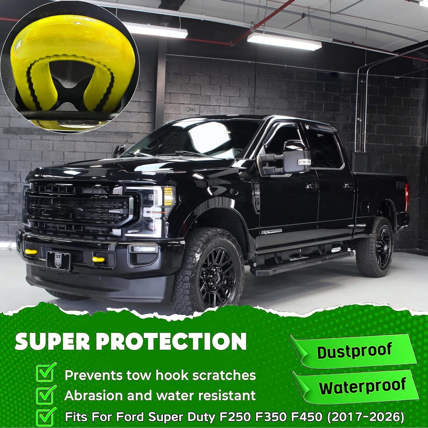 Front Tow Hook Cover for 2017-2026 Ford Super Duty F-250 F-350 F-450,Tow Hitch Covers, Ford Truck Accessories, Pickup Truck Accessories, F250 Must Haves, Silicone, Yellow (2 Pack)