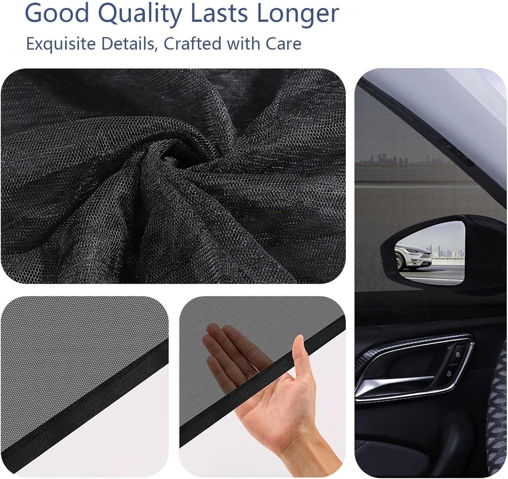 2/4pcs Car Front Window Screen Mesh, Suitable for Camping, Travel, UV-Protection, Breathable Mesh Car Window Sunshade for SUV Cars