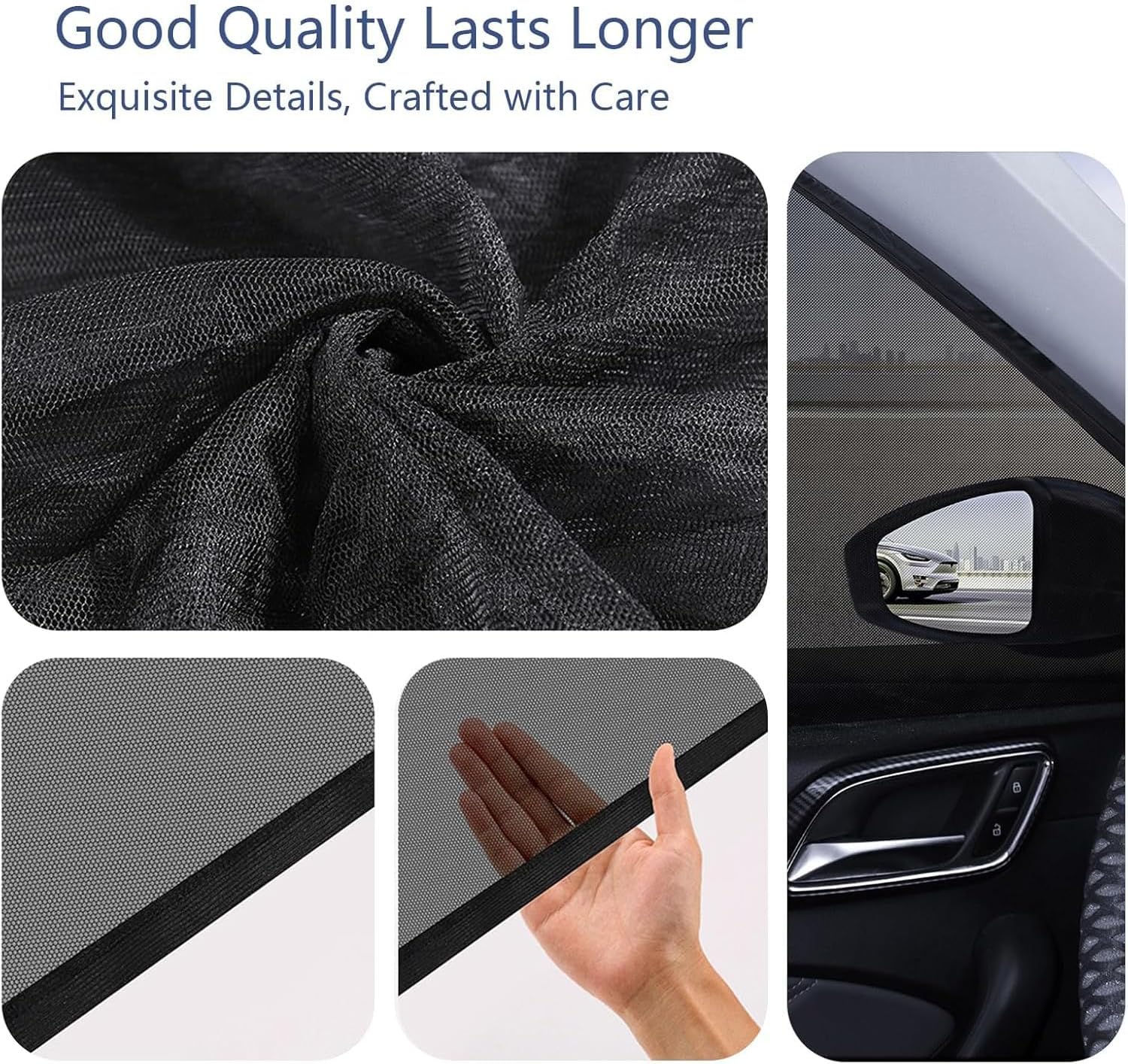 2/4pcs Car Front Window Screen Mesh, Suitable for Camping, Travel, UV-Protection, Breathable Mesh Car Window Sunshade for SUV Cars