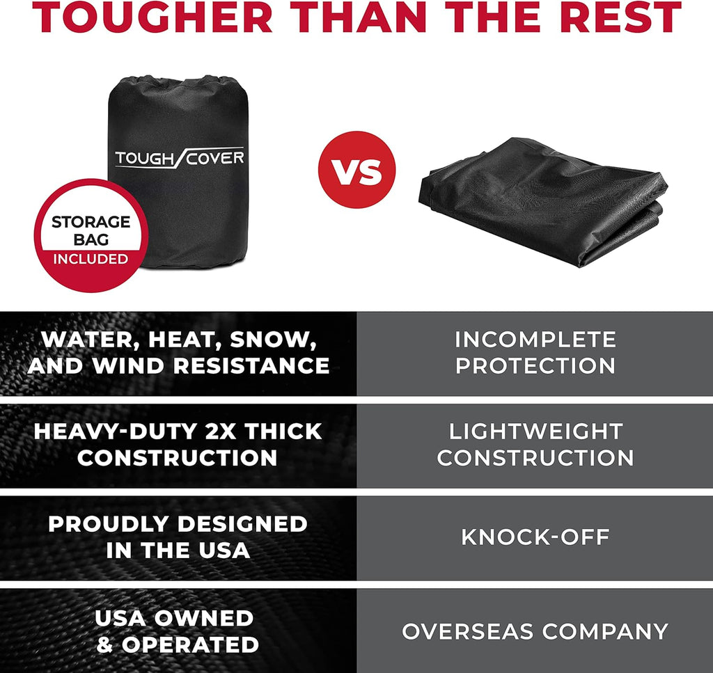 Tough Cover ATV Cover - Standard Size, Black - Built-in Storage Bag for ATV Storage - All-Weather Waterproof Cover - UV Protection for All-Weather Use
