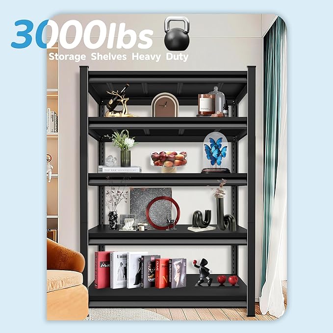 3000LBS Garage Storage Shelves Heavy Duty, 5-Tier Garage Shelving Heavy Duty - Image 4