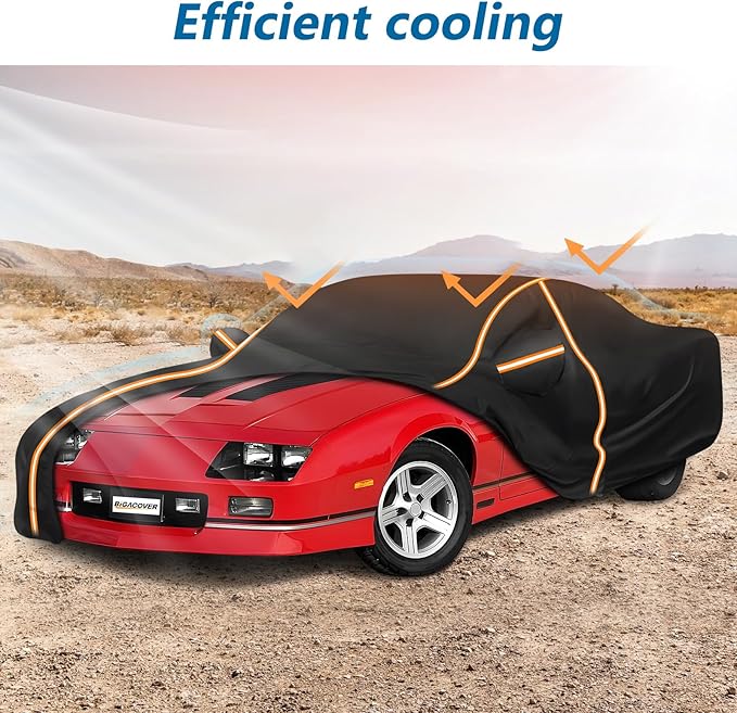 Car Cover for Chevy Camaro 1982-2002, Waterproof 210D Oxford Cloth and Cotton - Image 4