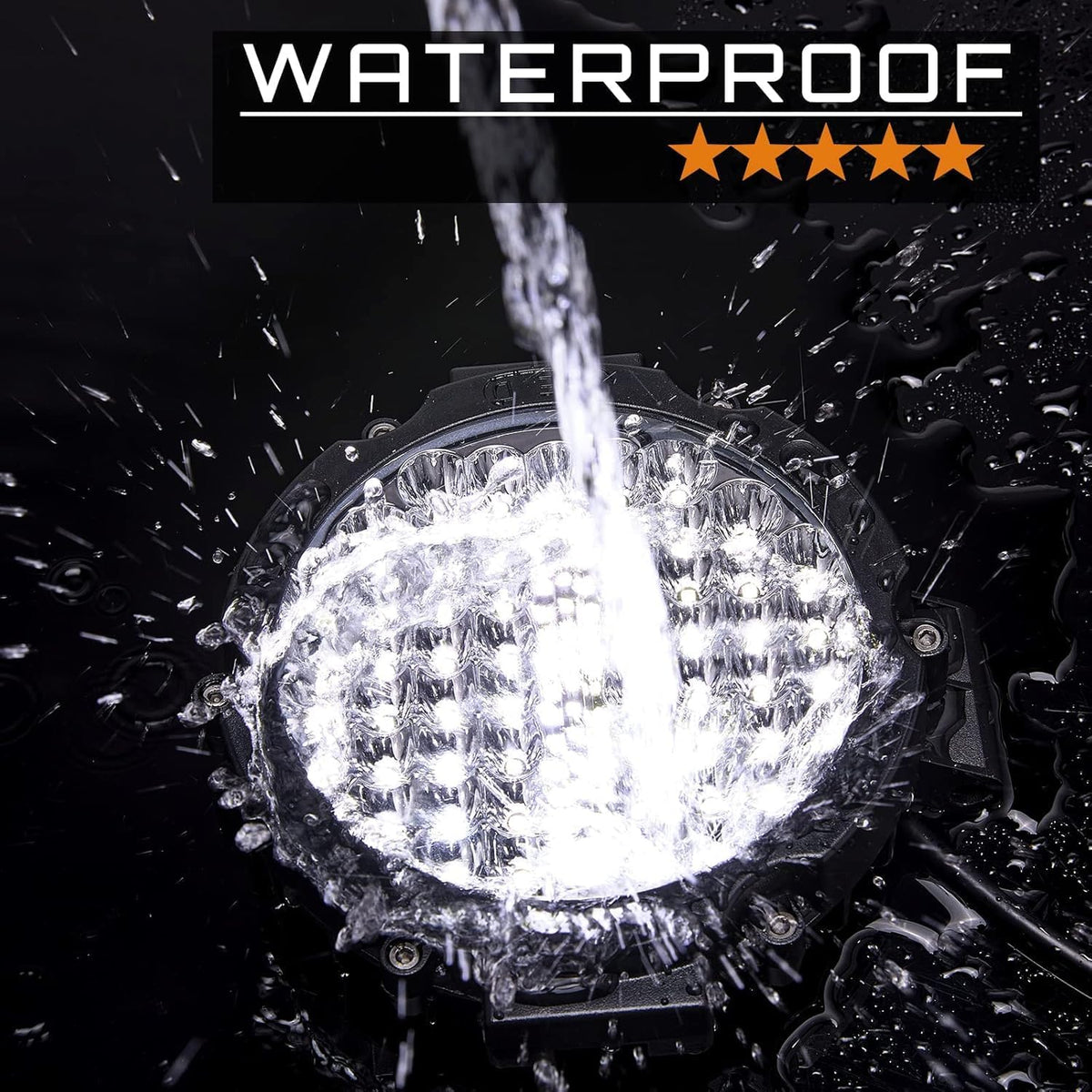 7 inch round led off road lights, 210w showing dimensions