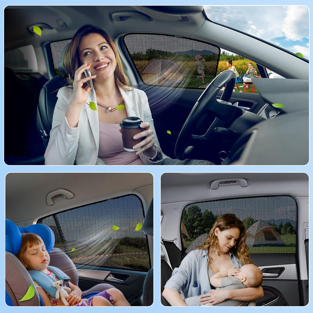 ZATOOTO Car Window Shades for Ford F-150 2015-2020, Car Window Covers for Baby Breathable Mesh Screen Blocking 99% of UV Rays and Glare, Privacy Protection for Camping and Napping