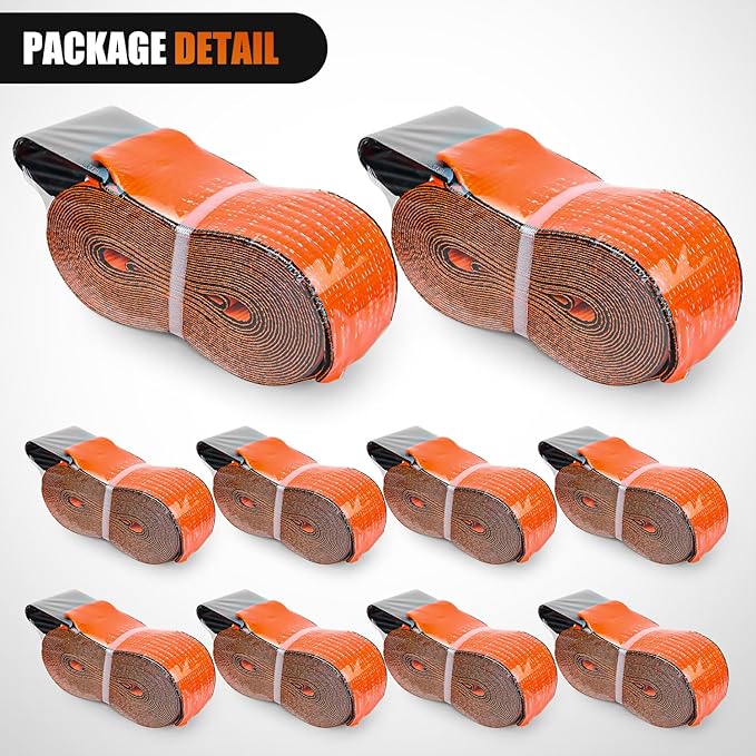 Nilight Truck Straps 4”×30’ Orange Heavy Duty Winch Straps - Image 8