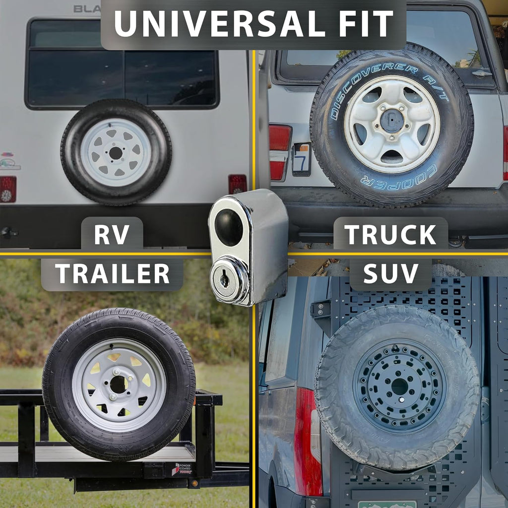 TRIMAX TNL740 Spare Tire Nut Lock for Side Mount Spare Tires, Easy Install - for SUV, Trailer Tire, and More - 1 Pack