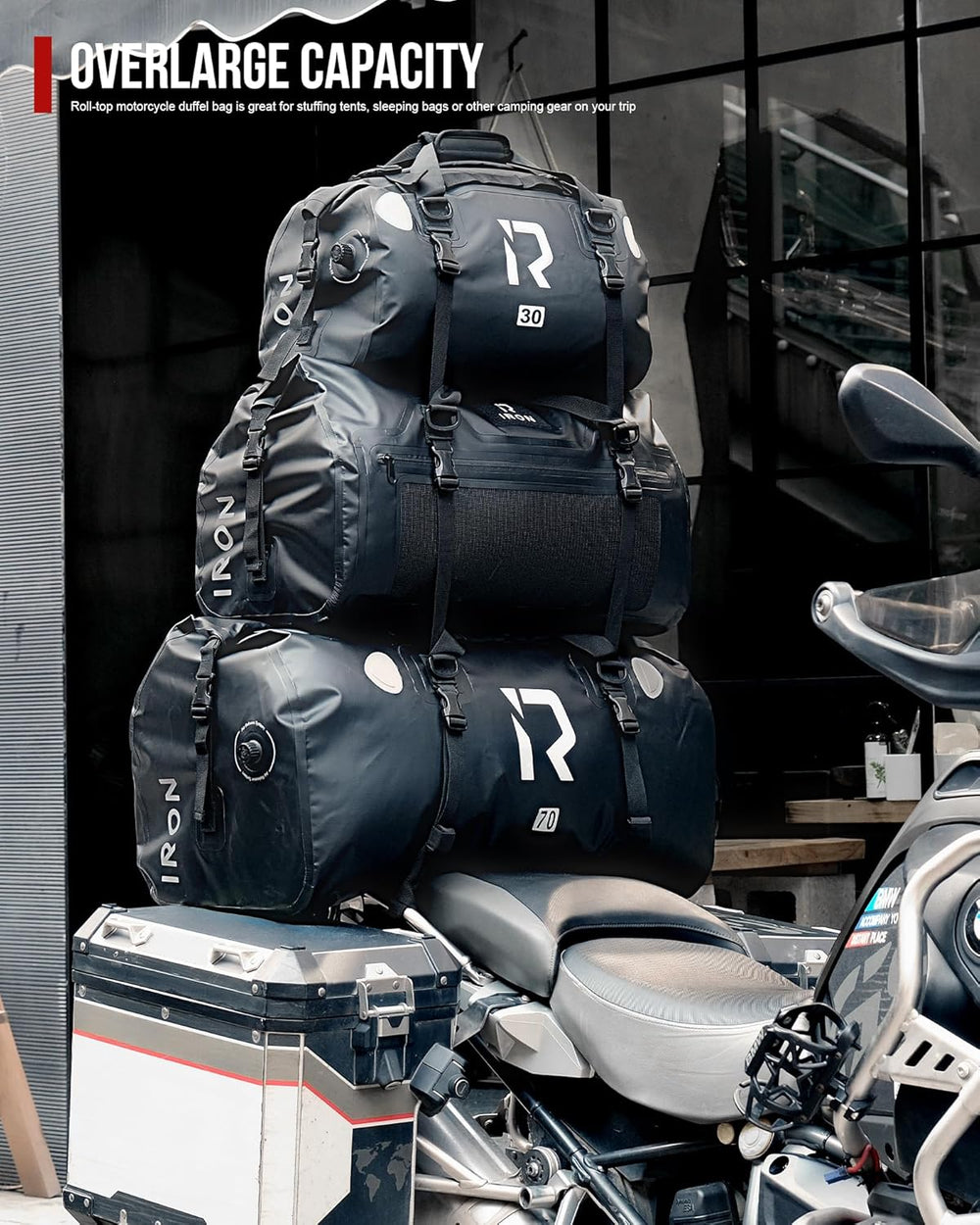 IRON JIA'S Motorcycle Dry Bag - Waterproof Duffle & Luggage Tail Bag ...