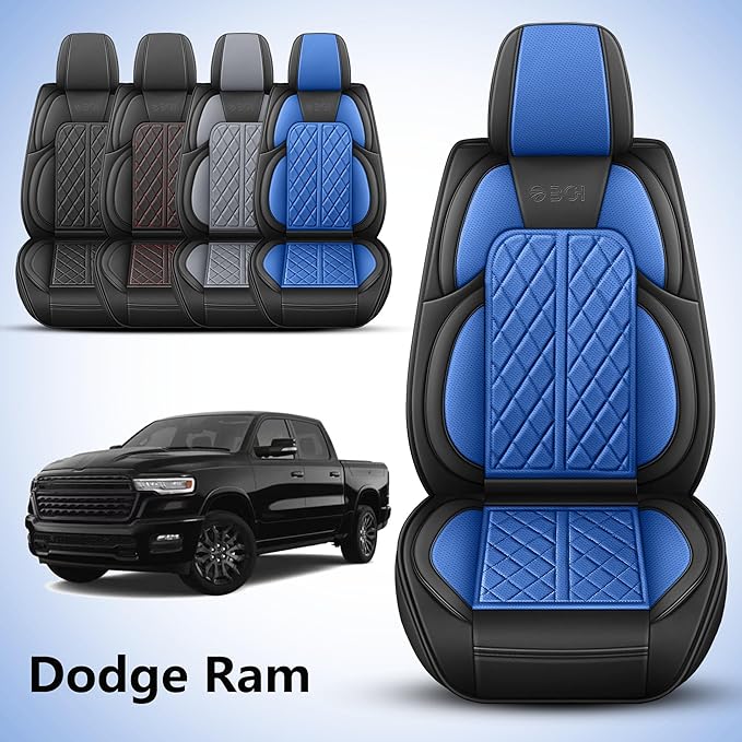 Car Seat Cover Custom Fit for Dodge Ram 1500 2500 3500 2002-2024 Faux Leather - Image 2