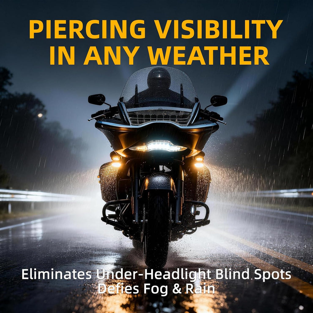 Road Glide Lower Front Fairing LED Running Light Switchback White Amber Turn Signal Accent Lamp for Harley Road Glide FLTRX CVO ST Limited 2024-2026 Clear Lens Plastic(Black)