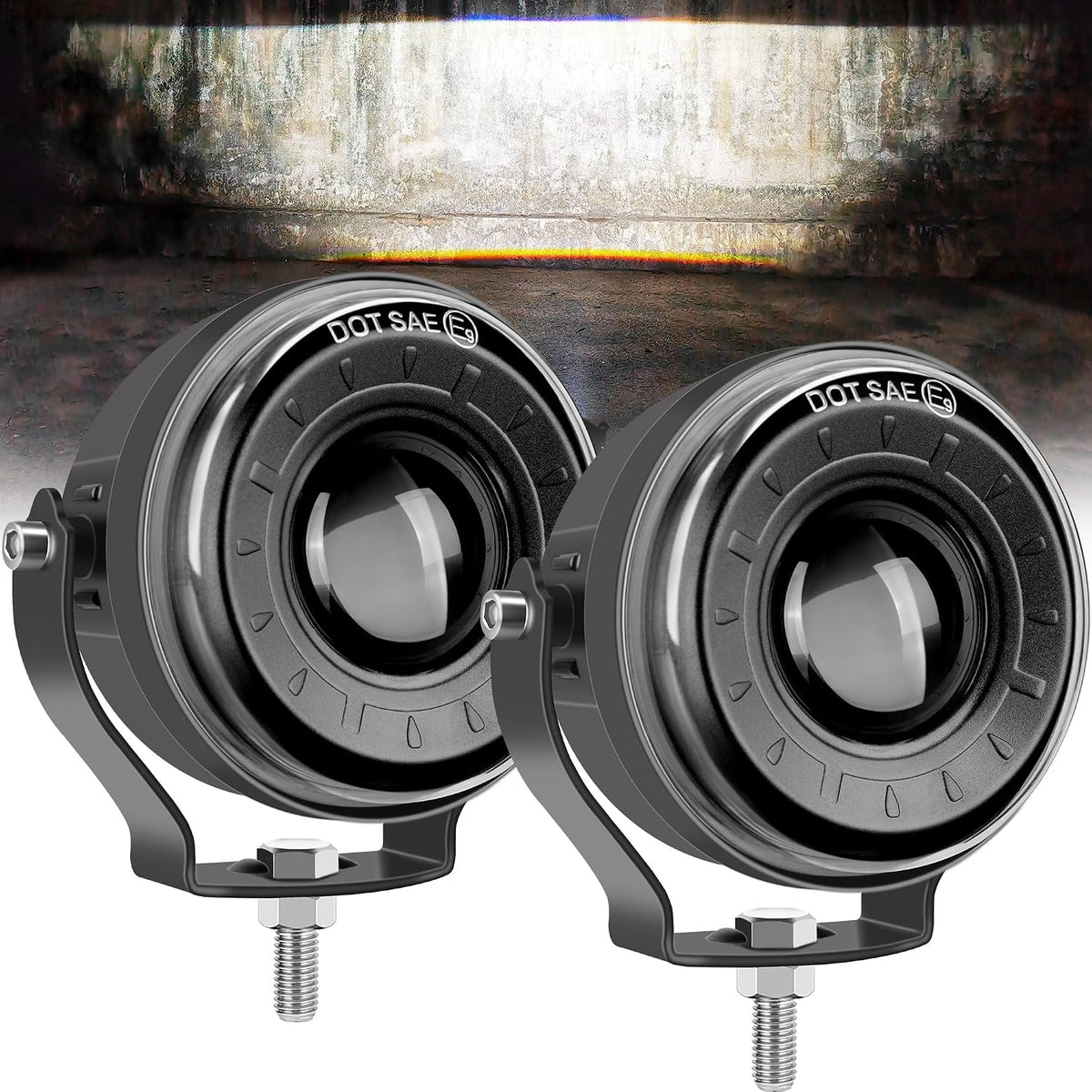 3.5 inch round led fog lights, anti-glare off, main product view