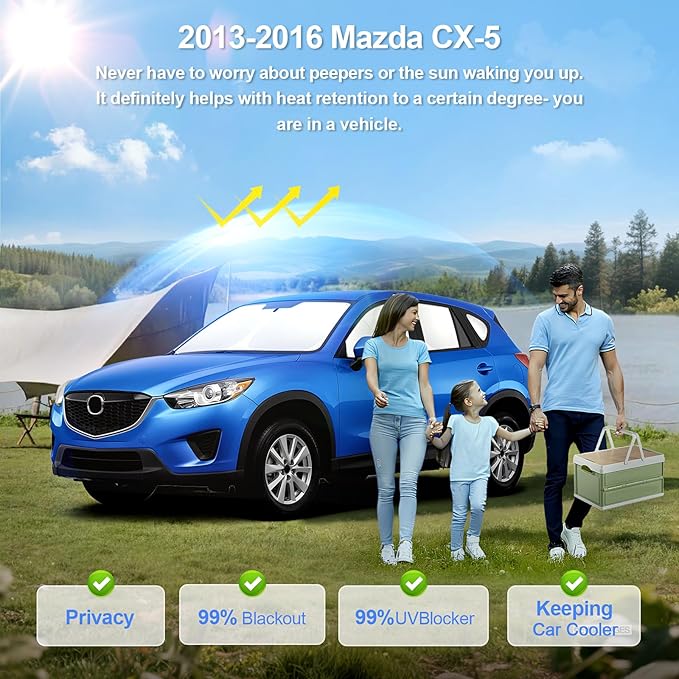 8pcs Car Window Shades for Mazda CX-5 2013-2016 Accessories, Windshield Side - Image 2