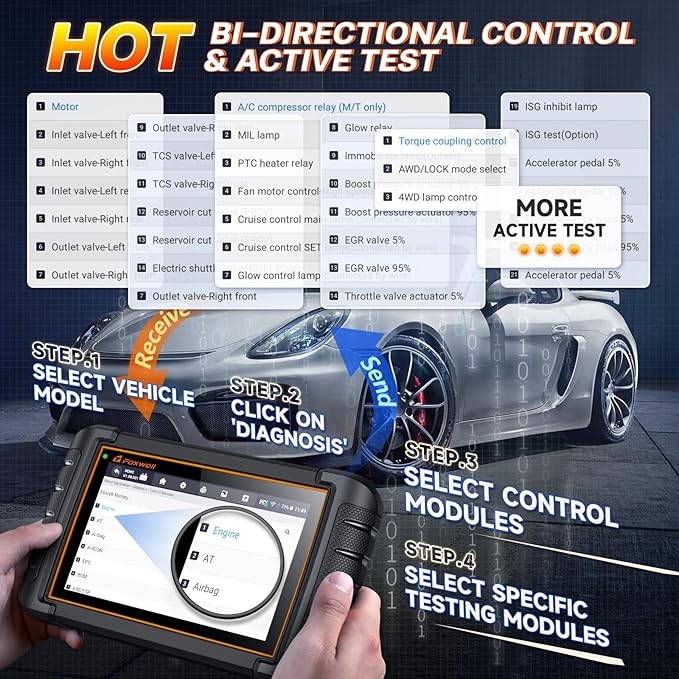 FOXWELL NT809BT Bidirectional Scan Tool, OBD2 Scanner Diagnostic Tool - Image 3
