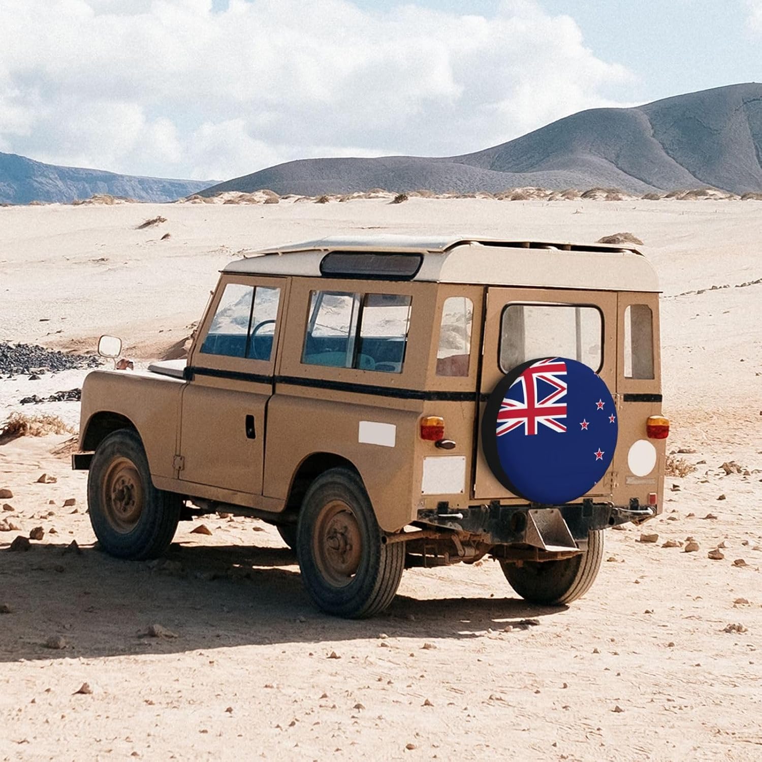 New Zealand Flag Print Universal Spare Tire Cover for RV, Jeep | Wheel Protector Fits Rv, Trailer, Jeep, Shield Tires From Sun, Dirt And Rain For Outdoor Storage
