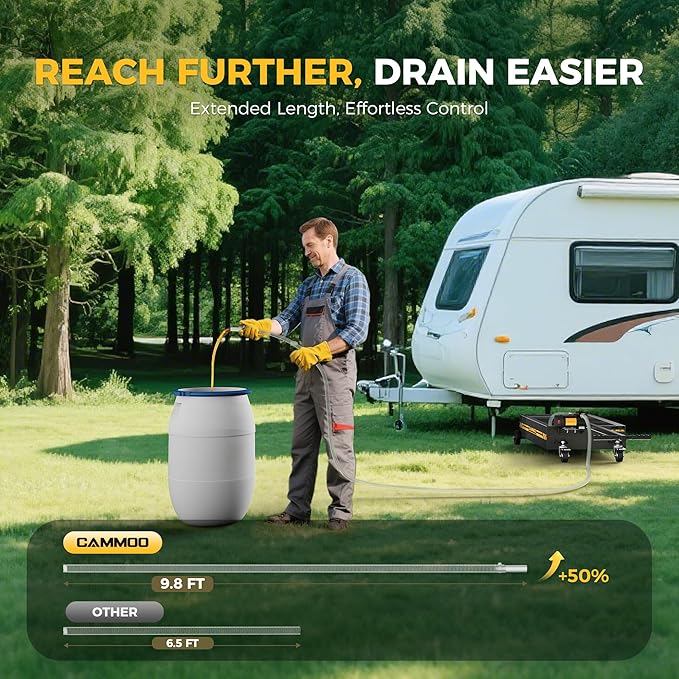 15 Gal Electric Oil Drain Pan, 110V High-Flow Pump, 9.8 FT Hose, 200 W Motor - Image 6