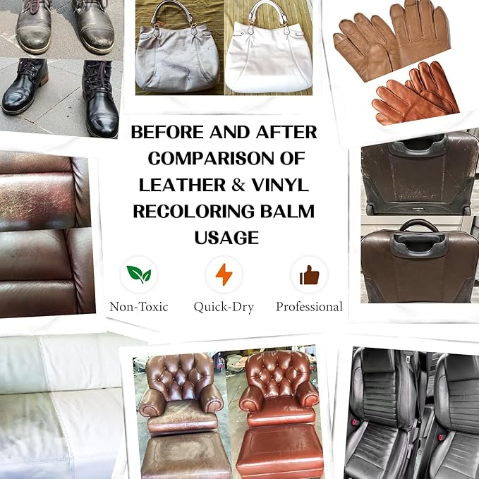 Dark Brown Leather Repair Kit, Leather Recoloring Balm – Restore & Repair Faded - Image 3
