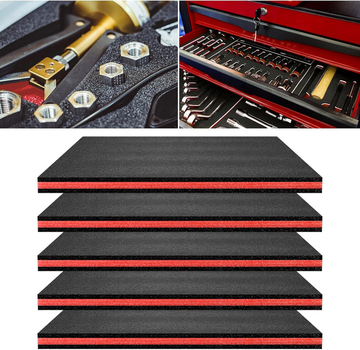 5 Pcs Tool Box Foam Organizer 15.75x11x1 Inch Toolbox Foam Inserts Sheets Box Organizer for Toolbox Cabinet Chest Drawer Storage Craft