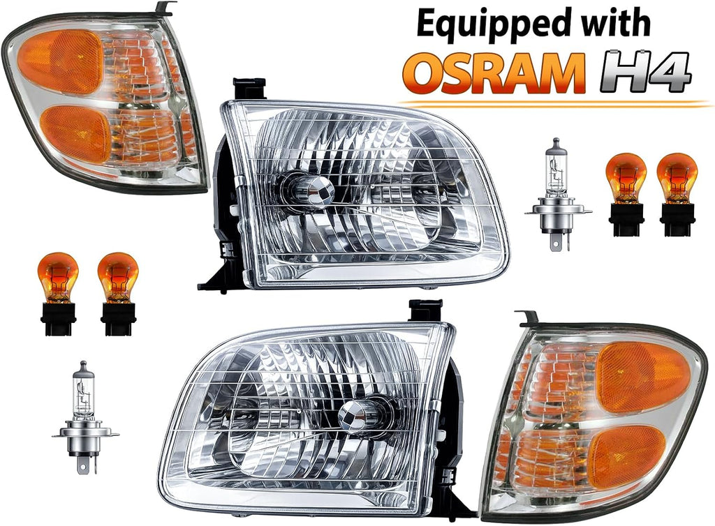 APA Replacement for Headlights and Corner Signal Lights 2000-2004 Tundra (Double Cab ONLY) 2001-2004 Sequoia TO2503144 TO2502144 TO2531143 TO2530143 COMBO PAIR