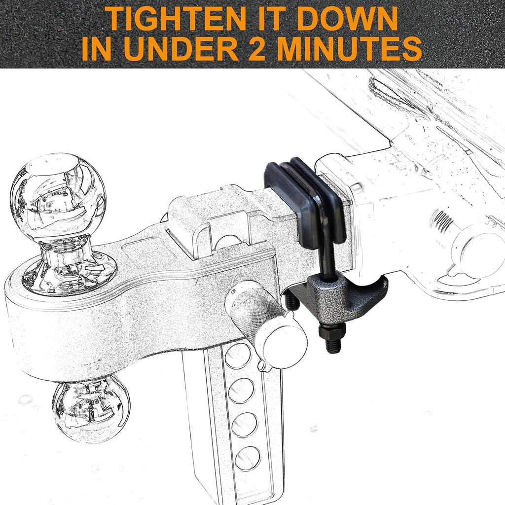Autekcomma Anti Rattle clamp Hitch Tightener, Stabilizer for 2" Trailer Hitches, Anti-Rust Triple Protective Rubber Isolator, Reduce Movement & Noise, for Bike Rack, Matte Black Hitch