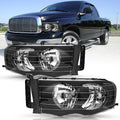 TUSDAR Headlight Assembly Fit for 02-05 Dodge Ram 1500 2500 3500 Pickup Replacement Halogen Headlamp Driver and Passenger Side Pair