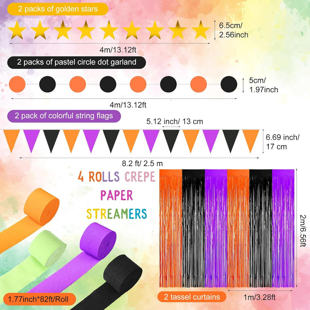 Yoonotee Halloween Party Decoration 574 ft Crepe Streamers for Party Decor
