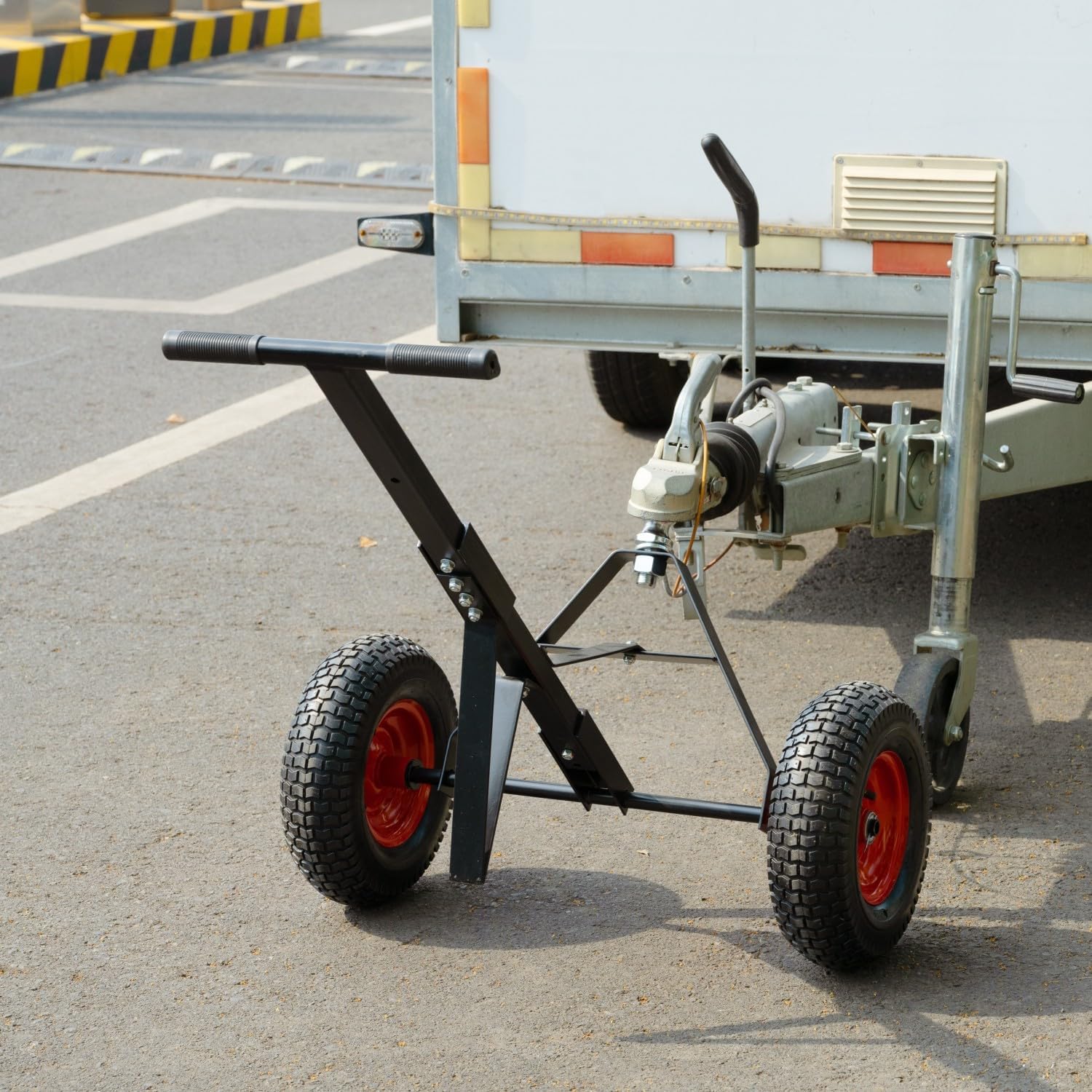 Geelife Trailer Dolly with 2 Inch Ball 600 Lbs Capacity for Moving Car Rv Boat Trailer, Great for Camping - Black - Iron - Versatile Compatibility - Camping