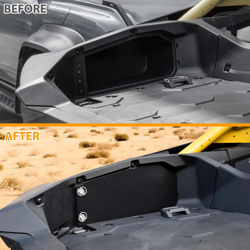 Aluminum Bed Side Doors Panels for Can-Am Maverick R MAX X RS 2024-2025 Accessories, Rear Bed Storage Guards Box Side Door Cover Panels Replace #715009154